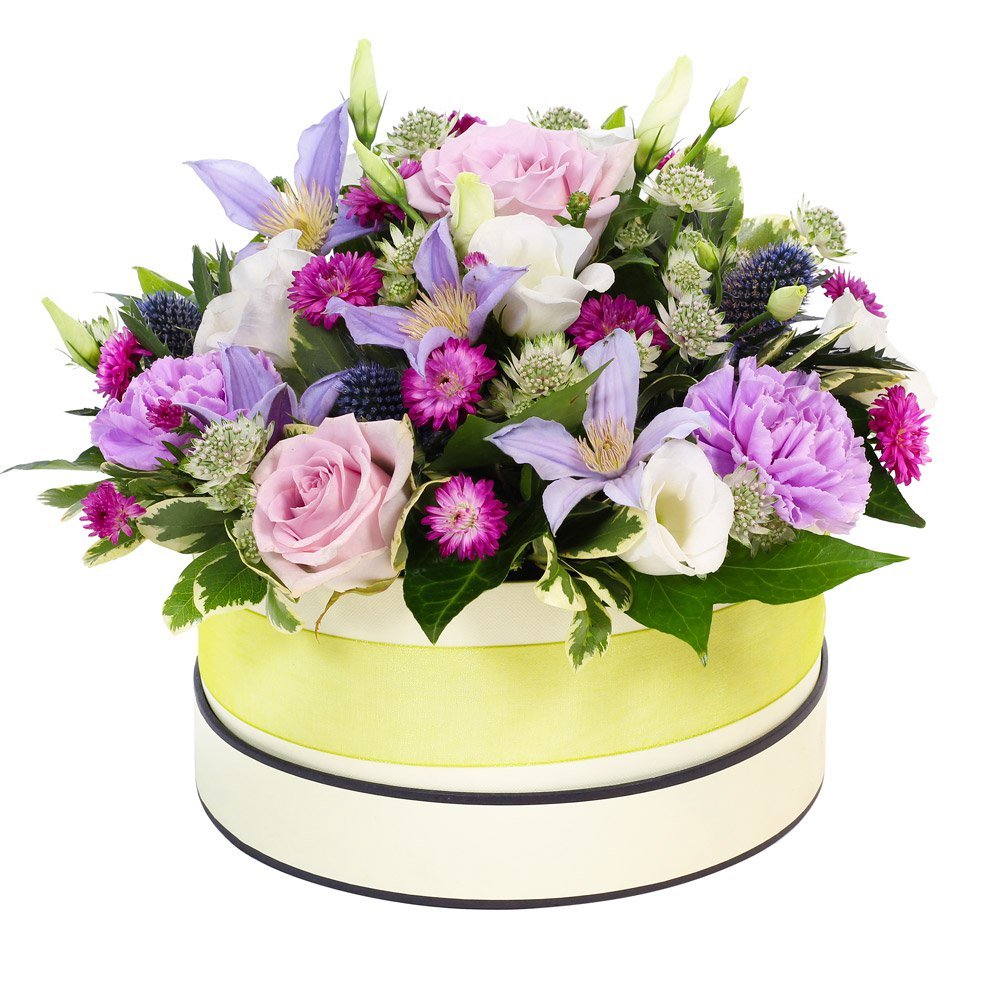 Moonlight Hat Box Floral Arrangment
