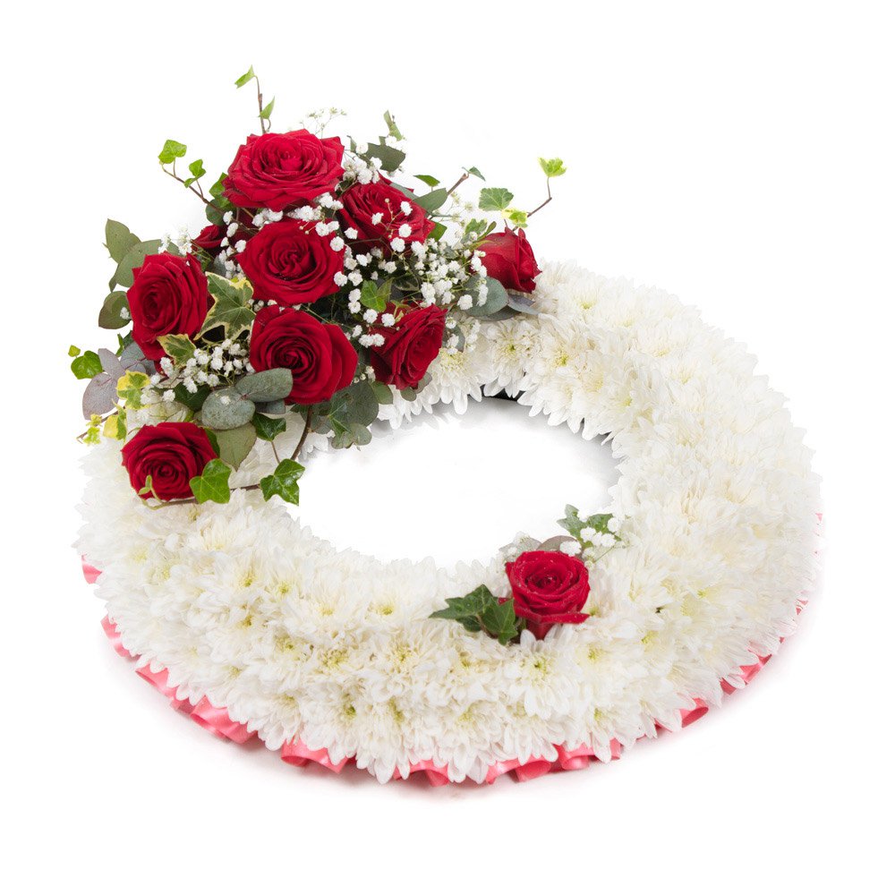 Funeral Wreath Red Rose SYM-314